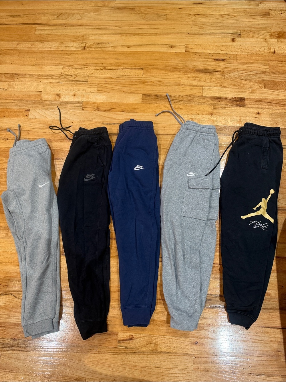 Nike Mens Jogger Pants Bundle of 5 — Gray, Black, Navy